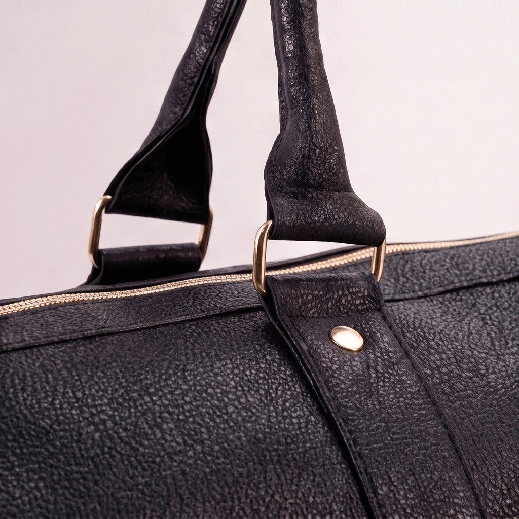 Charcoal bag handles close-up